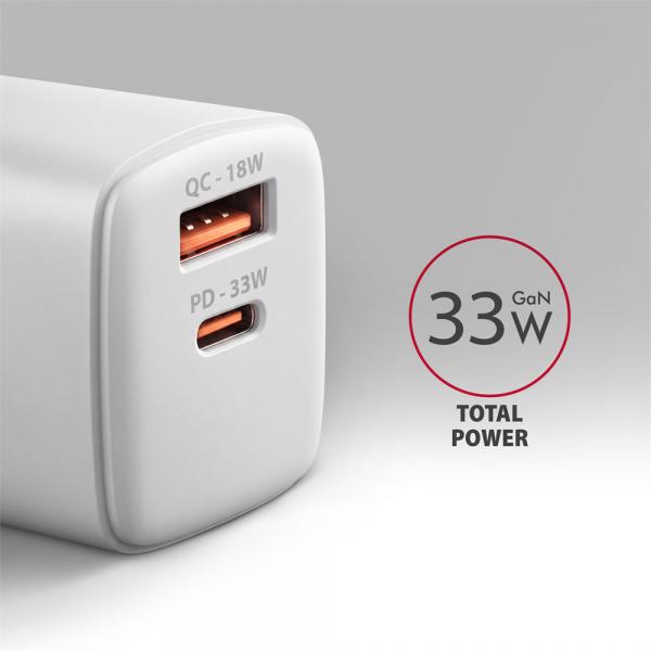 ACU-PQ33W GaN wall charger 33W, USB-AHp8595247910288ACU-PQ33W