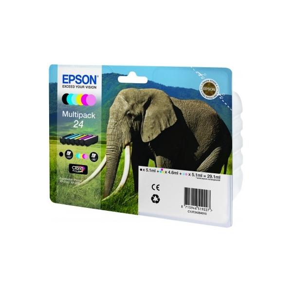 Epson Elephant Multipack 24 [6 colori] (Epson 24 Multipack - 6 pakker - sort,)EpsonC13T24284010