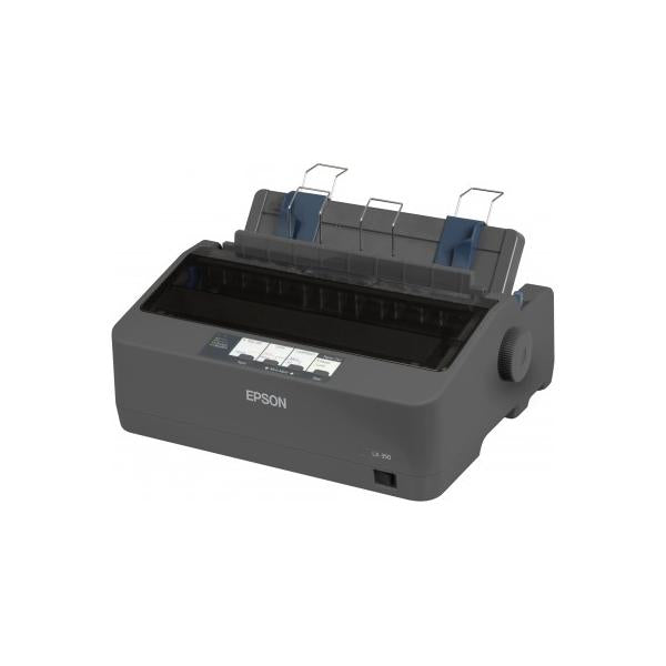 Epson LX-350 UK 240V (Epson LX-350 Dot matrix printer, 9 pins, 80 column, original + 4 copies, 347 cps HSD [10 cpi], Epson ESC/P - IBM 2380+ emulation, 3 fonts, 8 BarCode fonts, 3 paper paths, single and continous sheet, paper park, USB, Parallel and...
