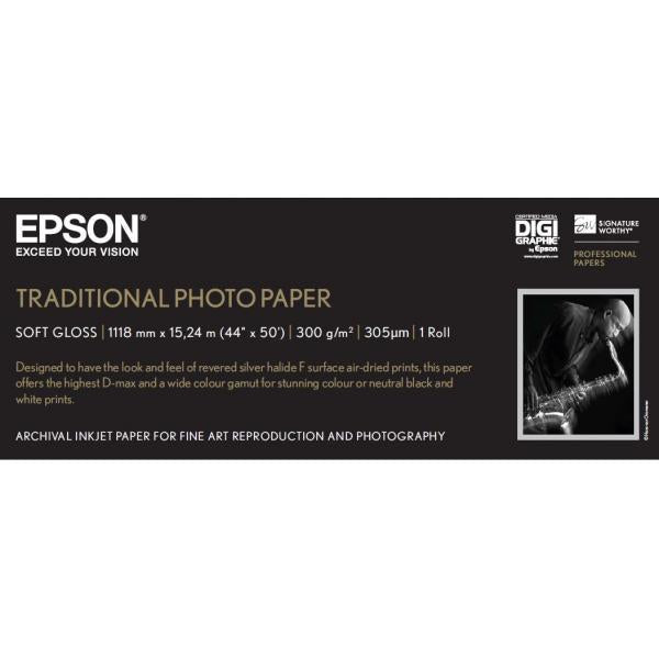Epson Traditional Photo Paper, in rotoli da111,8cm [44''] x 15m (Epson Traditional Photo Paper - fotopa)EpsonC13S045056