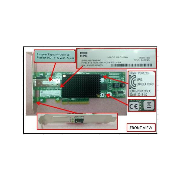 HPE HBA 81E PCIe 2.0 x4 / PCIe x8,LOW PROFILEHpe697889-001