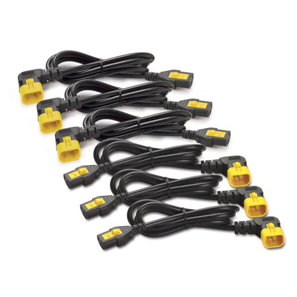 APC C13 - C14 [90 Deg], 1.8m, 6-pack Nero, Giallo 1,82 m IEC C14 Accoppiatore C14 (APC - Cavo di alimentazione - power IEC 60320 C13 a IEC 60320 C14 - 10 A - 1.83 m - connettore a 90 - nero - Worldwide - per P/N: SCL500RMI1U, SCL500RMI1UC, SCL500RMI1...