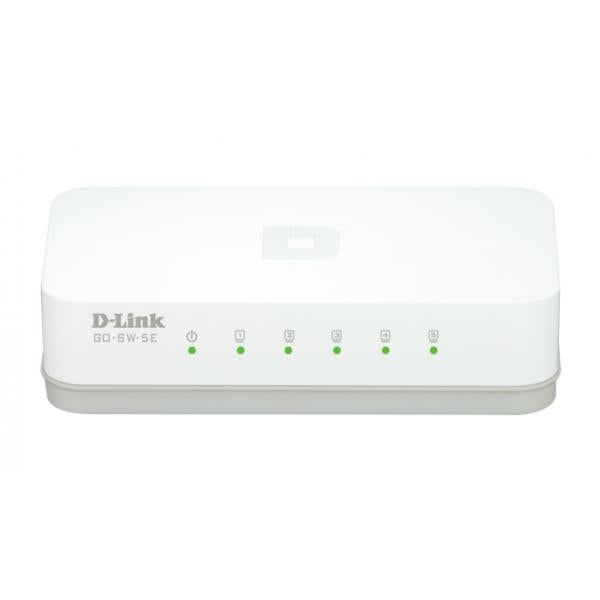 D-Link GO-SW-5E/E switch di rete Non gestito Fast Ethernet [10/100] Bianco (5-Port FEnet Easy Desktop Switch EU ONLY)D-linkGO-SW-5E/E