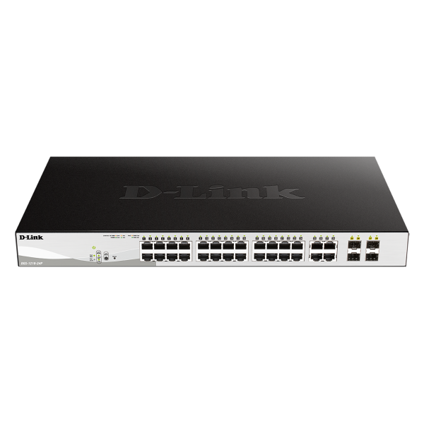 D-Link DGS-1210-24P switch di rete Gestito L2 Gigabit Ethernet [10/100/1000] Supporto Power over Ethernet [PoE] Nero (24 PoE 10/100/1000 Base-T port with 4 x 1000Base-T /SFP ports)D-linkDGS-1210-24P