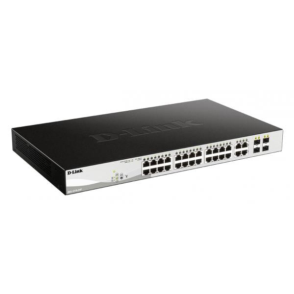 D-Link DGS-1210-24P switch di rete Gestito L2 Gigabit Ethernet [10/100/1000] Supporto Power over Ethernet [PoE] Nero (24-PORT GB POE SMART SWITCH - INCLUDING 4 COMBO 1000BASET/SFP)D-linkDGS-1210-24P