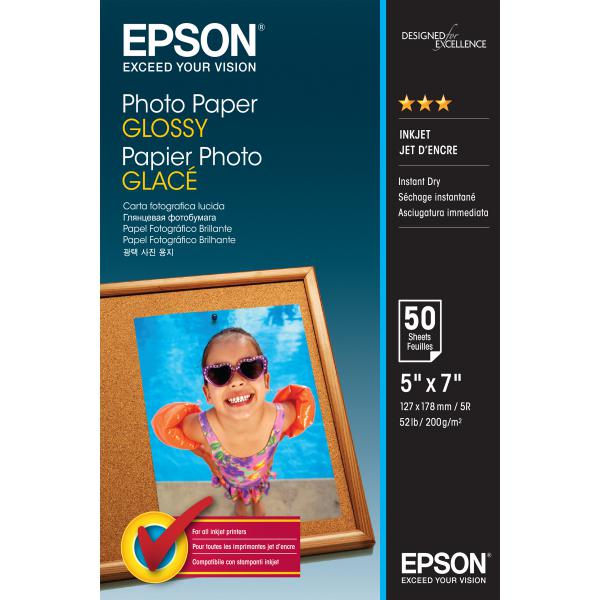 Epson Photo Paper Glossy - 13x18cm - 50 Fogli (Epson Glossy Photo Paper 13 x 18cm 50 Sheets - C13S042545)EpsonC13S042545