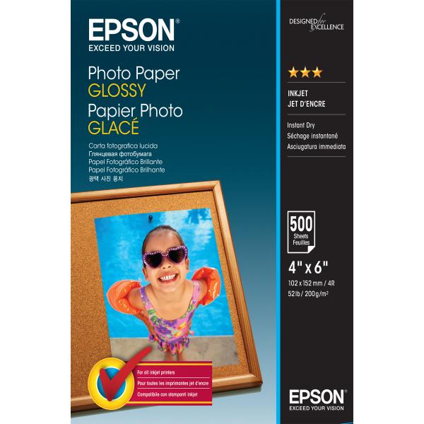 Epson Photo Paper Glossy - 10x15cm - 500 Fogli (PHOTO PAPER GLOSSY 10X15CM 500 SHEET)EpsonC13S042549