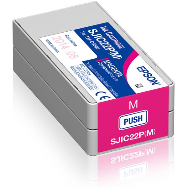 Epson SJIC22P[M]: Ink cartridge for ColorWorks C3500 [Magenta] (EPSON TM-C3500 INK MAGENTA EPSON TM-C3500 INK MAGENTA)EpsonC33S020603