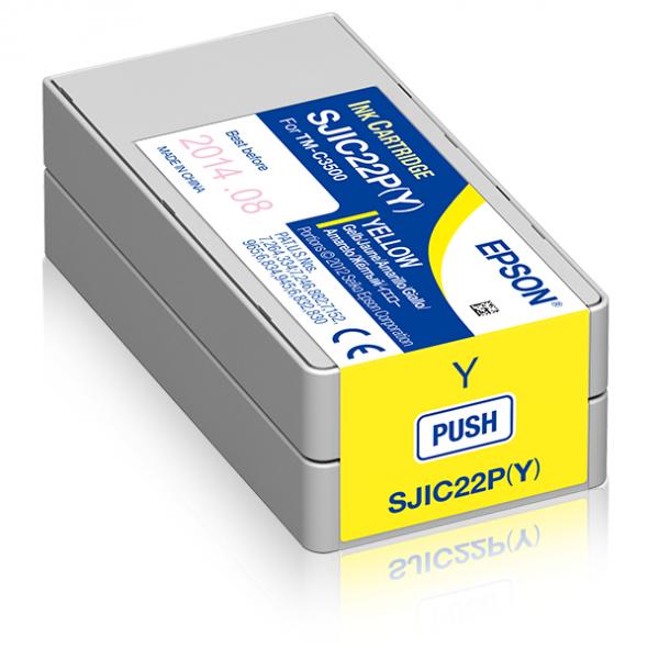Epson SJIC22P[Y]: Ink cartridge for ColorWorks C3500 [yellow] (EPSON TM-C3500 INK YELLOW EPSON TM-C3500 INK YELLOW)EpsonC33S020604