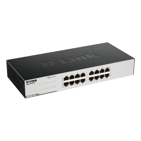 D-Link GO-SW-16G Non gestito L2 Gigabit Ethernet [10/100/1000] 1U Nero (16-Port GIGABIT EASY DESKTOP - SWITCH - Warranty: 24M)D-linkGO-SW-16G/E