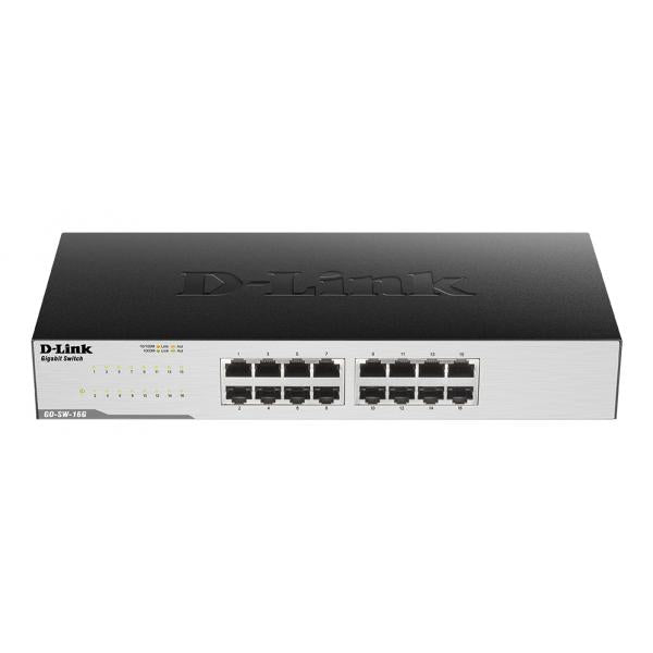D-Link GO-SW-16G Non gestito L2 Gigabit Ethernet [10/100/1000] 1U Nero (16-Port GIGABIT EASY DESKTOP - SWITCH - Warranty: 24M)D-linkGO-SW-16G/E