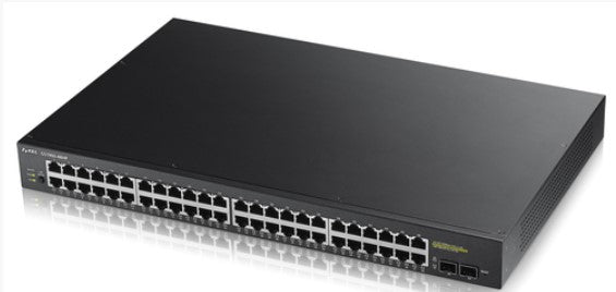 ZYXEL SWITCH MANAGED 48 PORTE GIGABIT, 2XSFP, SENZA VENTOLE, DESKTOP/RACK