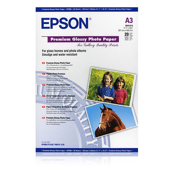 Epson Carta fotografica lucida Premium (PREMIUM GLOSSY PHOTO PAPER A3 20SH)EpsonC13S041315
