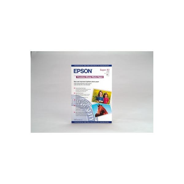 Epson Carta Fotografica Lucida Premium (EPSON SUPER A3+ PREMIUM GLOSSY PHOTO A3+ 255gsm 20 Sheets)EpsonC13S041316