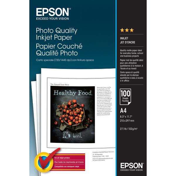 Epson Photo Quality Inkjet Paper - A4 - 100 Fogli (PHOTO QUALITY INK JET PAPER A4)EpsonC13S041061
