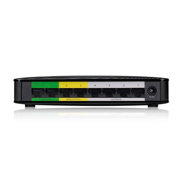 Zyxel GS-108S v2 Non gestito Gigabit Ethernet [10/100/1000] Nero (GS-108SV2 8-PORT MEDIA SWITCH - DESKTOP GIGABIT ETHERNET)ZyxelGS-108SV2-GB0101F