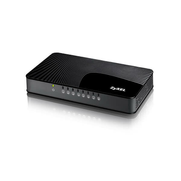 Zyxel GS-108S v2 Non gestito Gigabit Ethernet [10/100/1000] Nero (GS-108SV2 8-PORT MEDIA SWITCH - DESKTOP GIGABIT ETHERNET)ZyxelGS-108SV2-GB0101F