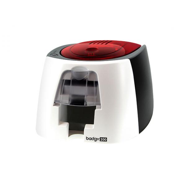 Evolis Badgy200 stampante per schede plastificate Sublimazione/Trasferimento termico A colori 260 x 300 DPI (Badgy200, single sided USB Kit - 300 dpi, thermal transfer - incl.: USB cable, PSU, power cable [EU], design software, 100 cards, ribbon - Wa...