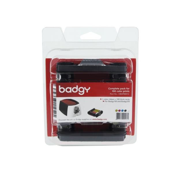Evolis CBGP0001C kit per stampante (Colour ribbon [YMCKO] - incl.: 100 cards - for up to 100 cards fits for: Badgy200 - Warranty: 3M)EvolisCBGP0001C