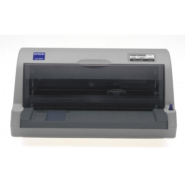 Epson LQ-630 stampante ad aghi 360 cps (Epson LQ-630 Dot matrix flat-bed printer, 24 pins, 80 column, original + 4 copies, 300 cps HSD [10 cpi], Epson ESC/P2 - IBM PPDS emulation, 14 fonts, 8 Barcode fonts, 2 paper paths, single and continous sheet, ...