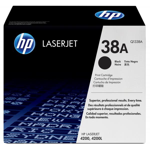 HP 38A Black Original LaserJet Toner Cartridge cartuccia toner 1 pz Originale Nero (Toner Black LJ 4200 - Pages 12.000 - Warranty: 3M)HpQ1338A