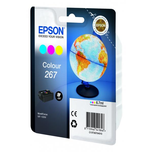 Epson Globe Singlepack Colour 267 ink cartridge (SINGLEPACK COLOUR 267 INK CART - RS BLISTER PCK [WITH RF+AM - Warranty: 12M)EpsonC13T26704020