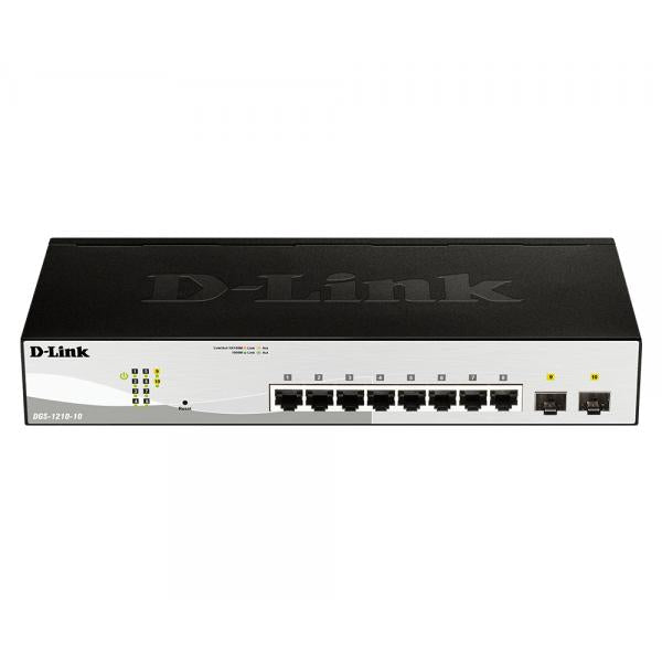 D-Link DGS-1210-10 switch di rete Gestito L2 Gigabit Ethernet [10/100/1000] 1U Nero, Grigio (10-PORT GIGABIT SMART SWITCH - WITH 2 SFP PORTS)D-linkDGS-1210-10