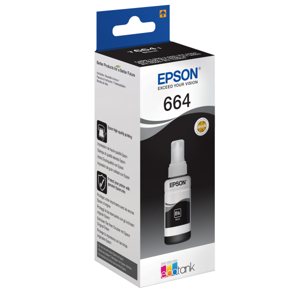 Epson 664 EcoTank flacone inchiostro nero (EPSON ECOTANK INK BOTTLE BLACK 70ML 664)EpsonC13T664140