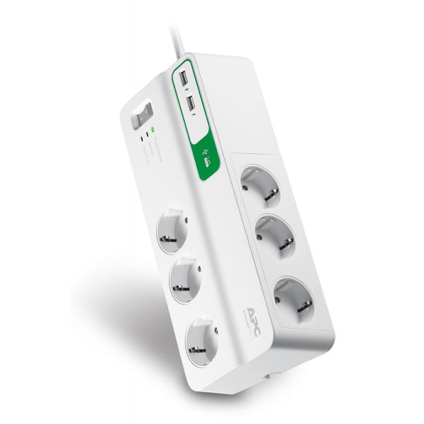 APC PM6U-GR protezione da sovraccarico Bianco 6 presa[e] AC 230 V 2 m (APC SurgeArrest Essential - str?mst?ds)ApcPM6U-GR