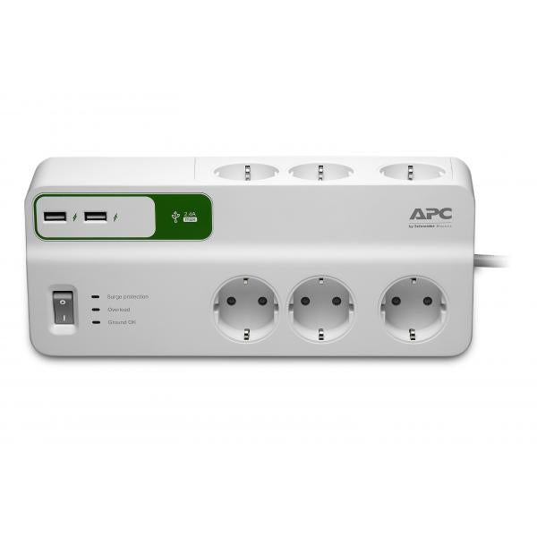 APC PM6U-GR protezione da sovraccarico Bianco 6 presa[e] AC 230 V 2 m (APC SurgeArrest Essential - str?mst?ds)ApcPM6U-GR
