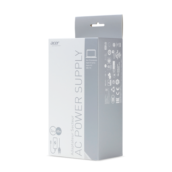 Acer AC Adapter 65W adattatore e invertitore Interno Nero (POWER SUPPLY - F/ TRAVELMATE P614 SERIES)AcerNP.ADT0A.036