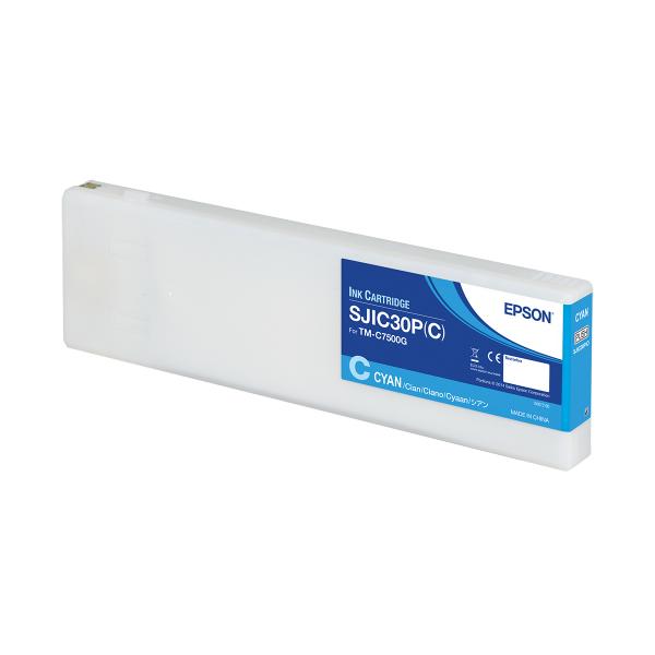 Epson SJIC30P[C]: Ink cartridge for ColorWorks C7500G [Cyan] (SJIC30P[C] INK CARTRIDGE CYAN - COLORWORKS C7500G)EpsonC33S020640
