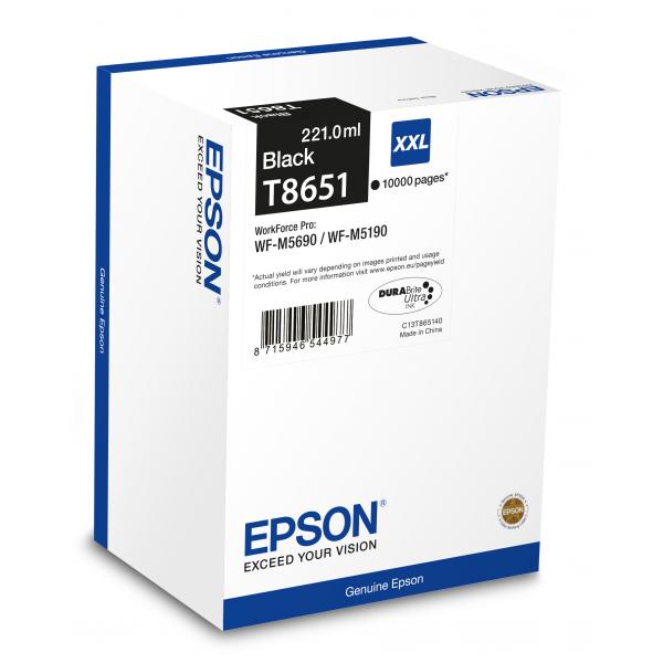 Epson Tanica Nero (T8651 Black Ink 221ml - Pages: 10.000 - Warranty: 12M)EpsonC13T865140