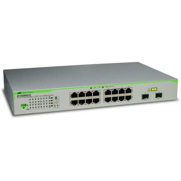 Allied Telesis AT-GS950/16-50 Gestito L2 Gigabit Ethernet [10/100/1000] 1U Bianco (L2 WS GE 16 P W/ 2 X SFP - 990-003645-50 EN)Allied Telesis0767035178424AT-GS950/16-50