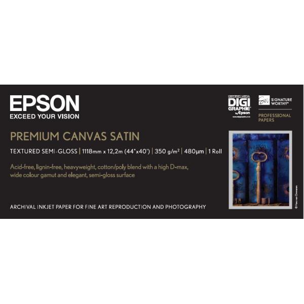 Epson Premium Canvas Satin, in rotoli da 111,8cm [44''] x 12,19m. (Epson PremierArt Water Resistant Canva)EpsonC13S041848