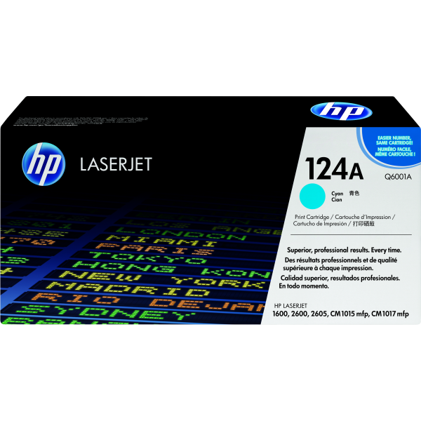 HP Cartuccia Toner originale ciano LaserJet 124A (Toner HP 124A / Q6001A Cyan)HpQ6001A