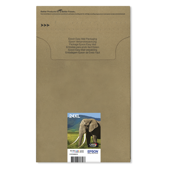 Epson Multipack 6 colori T24XL Claria Photo HD in confezione Easy Mail Packaging (EPSON 24XL 6-COLOUR INK EASYMAIL, ELEPHANT)EpsonC13T24384510
