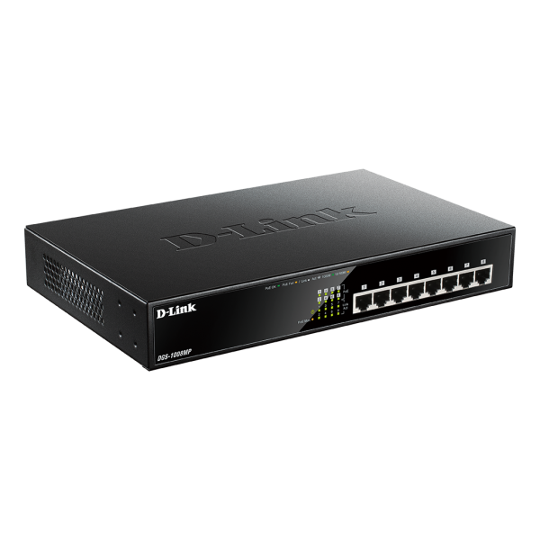 D-Link DGS-1008MP switch di rete Non gestito Gigabit Ethernet [10/100/1000] Supporto Power over Ethernet [PoE] 1U Nero (8-PORT DESKTOP POE+ SWITCH - GIGABIT)D-linkDGS-1008MP