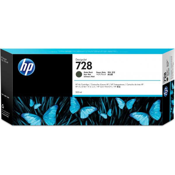 HP Cartuccia inchiostro nero opaco DesignJet 728, 300 ml (Tinte HP 728 / F9J68A Matte Black)HpF9J68A