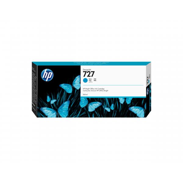 HP Cartuccia inchiostro ciano DesignJet 727, 300 ml (HP 727 300-ML CYAN DESIGNJET INK CAR)HpF9J76A
