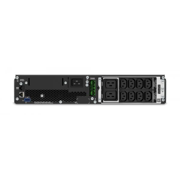 APC Smart-UPS gruppo di continuità [UPS] Doppia conversione [online] 2,2 kVA 1980 W 10 presa[e] AC (APC Smart-UPS SRT 2200VA RM - UPS [rack-mountable / external] - AC 220/230/240 V - 1980 watt - 2200 VA - Lead Acid - RS-232, USB - output connectors: ...