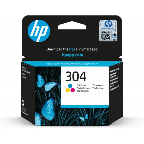 HP Cartuccia inchiostro originale tricromia 304 (HP 304 - farve [cyan, magenta, gul] -)HpN9K05AE