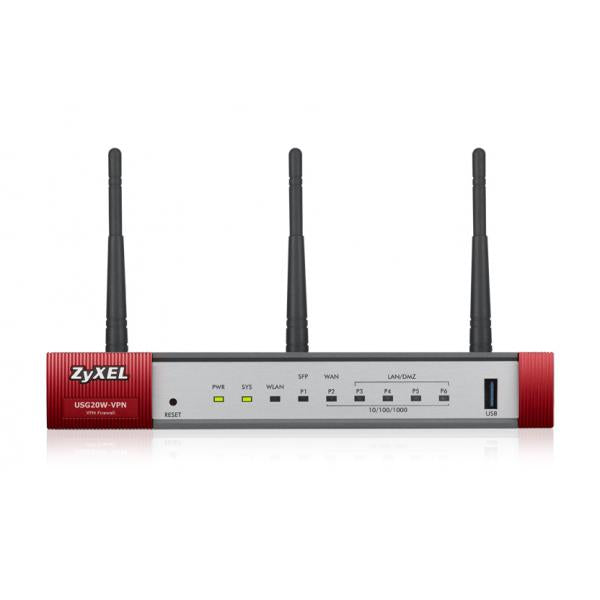 Zyxel USG20W-VPN-EU0101F router wireless Gigabit Ethernet Dual-band [2.4 GHz/5 GHz] Grigio, Rosso (Zyxel USG20W-VPN - firewall)Zyxel4718937590896USG20W-VPN-EU0101F