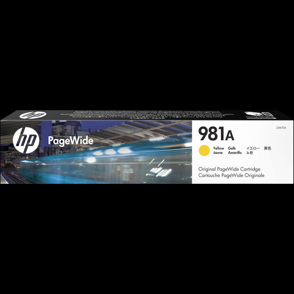 HP Cartuccia giallo originale 981A PageWide (Toner 981A Yellow - 981A, Original, Pigment-based - ink, Yellow, HP, HP PageWide Enterprise Color 556/586, Inkjet printing - Warranty: 12M)HpJ3M70A