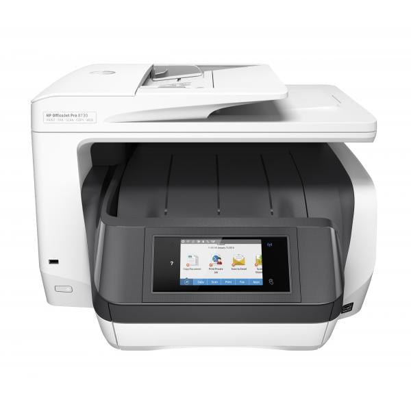 HP OfficeJet Pro Stampante All-in-One 8730, Colore, Stampante per Casa, Stampa, copia, scansione, fax, ADF da 50 fogli, stampa da porta USB frontale, scansione verso e-mail/PDF, stampa fronte/retro (K/Officejet Pro 8730 - **New Retail** - All-in-One ...