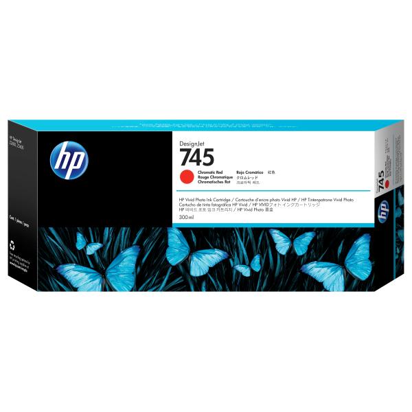 HP Cartuccia Inchiostro Rosso cromatico DesignJet 745, 300 ml (HP 745 300-ML CHROMATIC RED INK CART)HpF9K06A