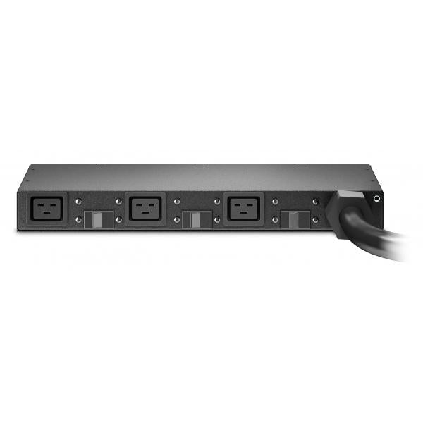 APC AP6038A unità di distribuzione dell'energia [PDU] 3 presa[e] AC 0U/1U Nero (APC Basic Rack PDU AP6038A - Power distribution unit [rack-mountable] - AC 200-240 V - input: IEC 60309 63A - output connectors: 3 [IEC 60320 C19 16A] - 3.65 m cord - for...