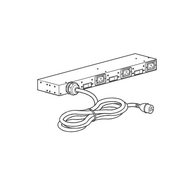 APC AP6038A unità di distribuzione dell'energia [PDU] 3 presa[e] AC 0U/1U Nero (APC Basic Rack PDU AP6038A - Power distribution unit [rack-mountable] - AC 200-240 V - input: IEC 60309 63A - output connectors: 3 [IEC 60320 C19 16A] - 3.65 m cord - for...