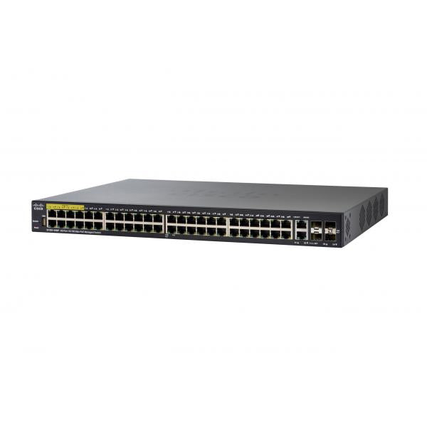 Cisco Small Business SF350-48MP Gestito L2/L3 Fast Ethernet [10/100] Supporto Power over Ethernet [PoE] 1U Nero (Cisco Small Business SF350-48MP - Switch - L3 - Managed - 48 x 10/100 [PoE+] + 2 x 10/100/1000 + 2 x combo Gigabit SFP - rack-mountable -...