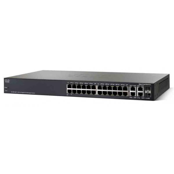 Cisco SG350-28P Gestito L3 Gigabit Ethernet [10/100/1000] Supporto Power over Ethernet [PoE] Nero (CISCO SG350-28P 28-PORT GIGABIT - POE MANAGED SWITCH)CiscoSG350-28P-K9-EU